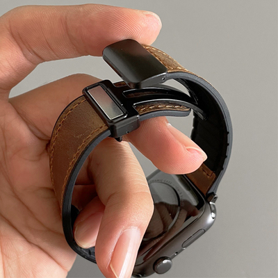 Magnetic Leather Apple Watch Strap