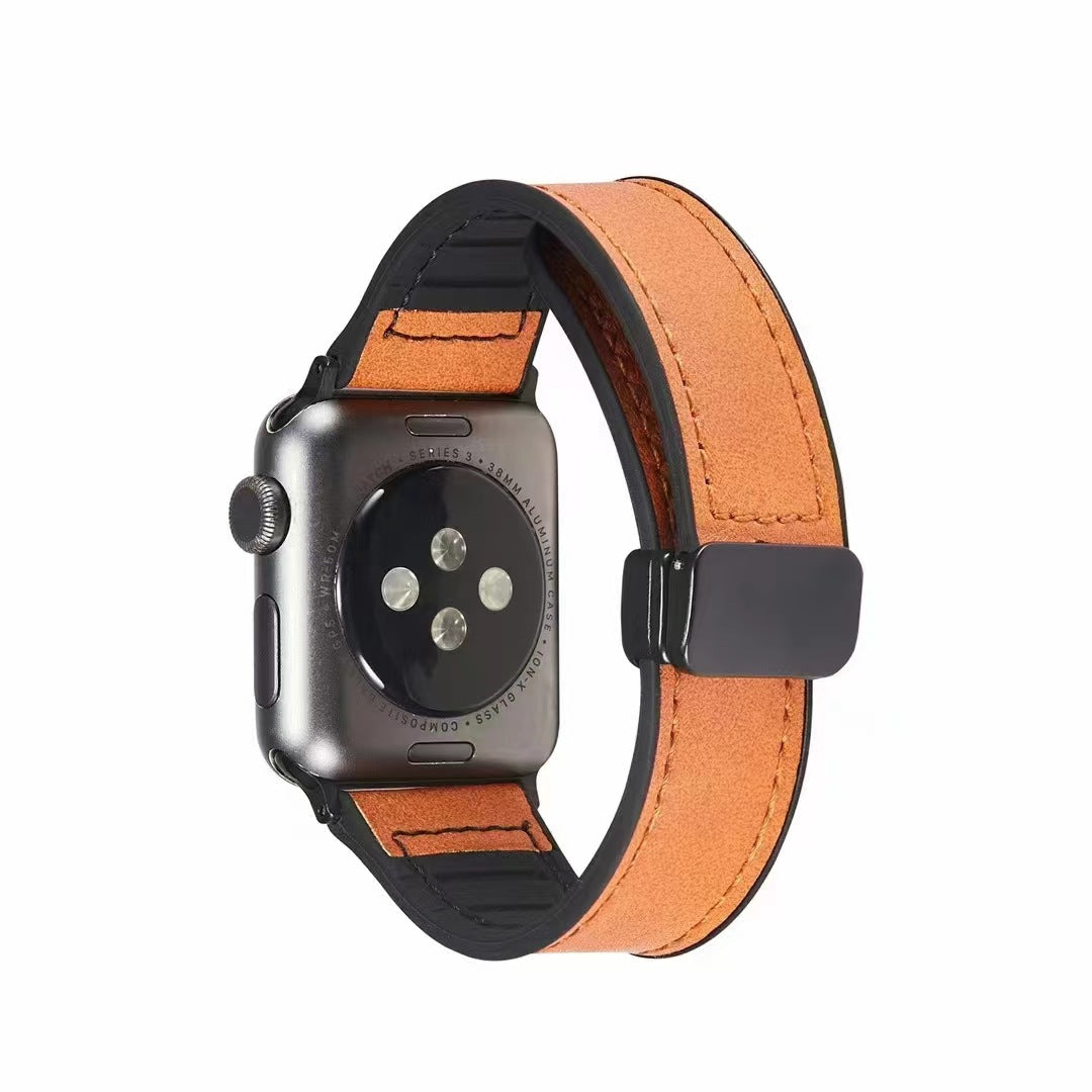 Magnetic Leather Apple Watch Strap