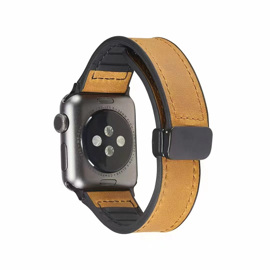 Magnetic Leather Apple Watch Strap